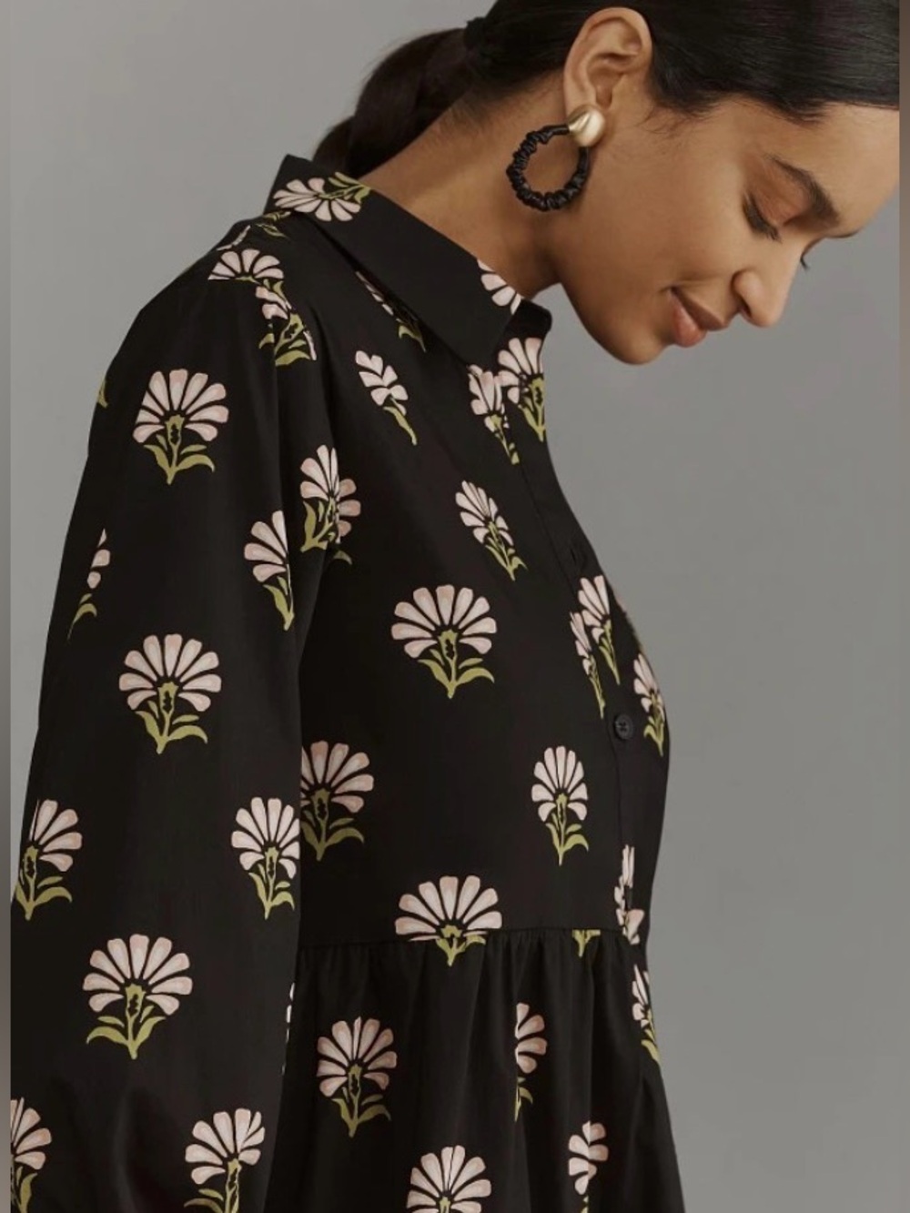 Maeve Anthropologie Bettina Cotton Maxi Shirtdress - Picture 2 of 6